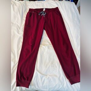 Figs Maroon Jogger Pants